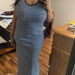 Blue & white stripped dress